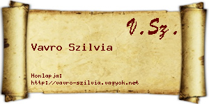 Vavro Szilvia névjegykártya
